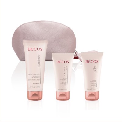 Becos Hydra Face&body Set - Регенерирующий разглаживающий скраб для лица+ Крем Aqua Factor Лицо+ Увлажняющий крем для тела с гиалуроновой кислотой 